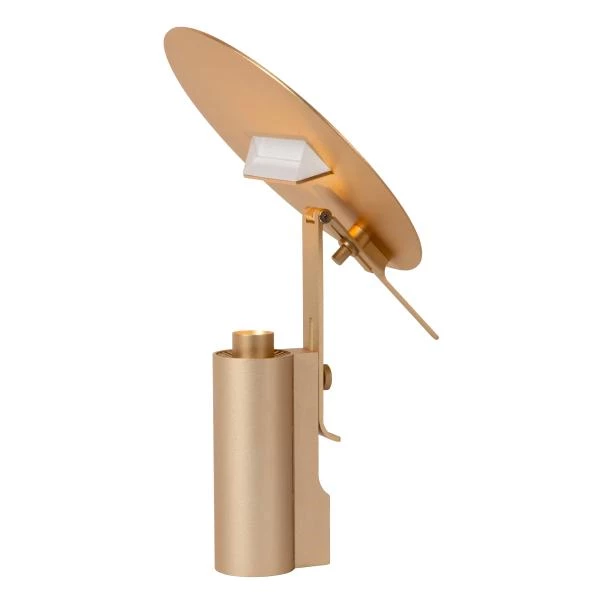Lucide Premium FITS - Lampe de table - Ø 20 cm - LED - 1x7W 3000K - Or Mat / Laiton - détail 1